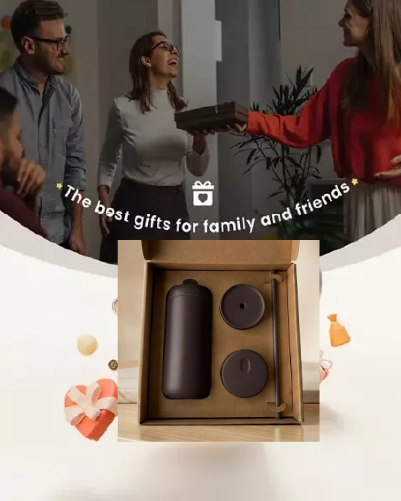 Custom coffee bottle gift set for retail and promotional programs