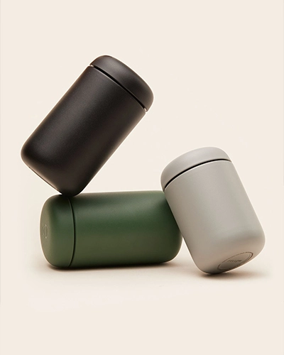 Custom color options for insulated coffee mug collections.