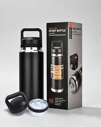 Custom retail packaging for premium insulated outdoor water bottles
