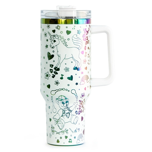 Custom UV printed stainless steel tumbler with logo
