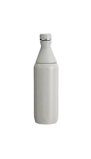 Ash grey slim insulated water bottle stock color available for wholesale and OEM supply