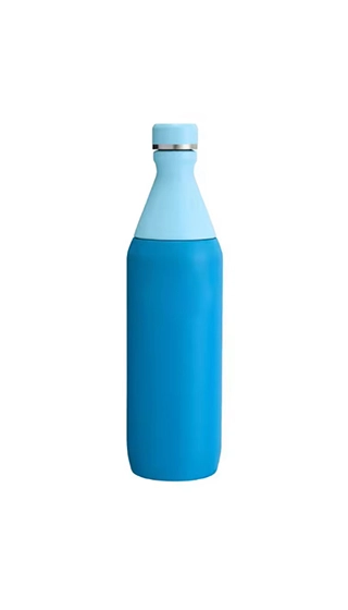 Azure blue slim insulated water bottle stock color for wholesale and private label brands