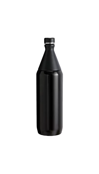 Black slim insulated water bottle available as in-stock color for wholesale orders