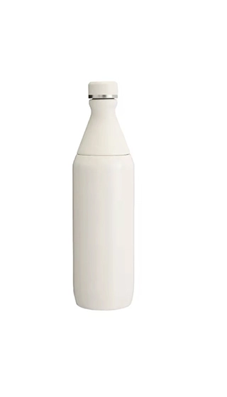Cream white slim insulated water bottle stock color for OEM and wholesale supply