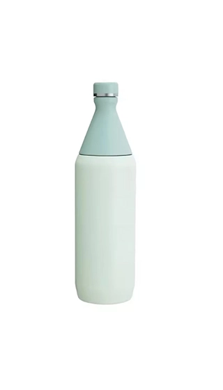 Mist green slim insulated water bottle stock color for wholesale and private label customization