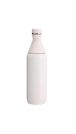 Rose quartz pink slim insulated water bottle stock color for wholesale and branding projects