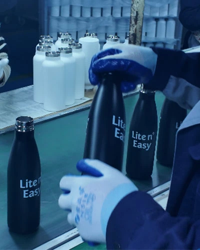 Pre-shipment inspection of stainless steel cola shape water bottles for wholesale export orders