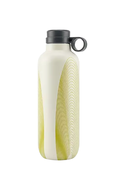 custom insulated stainless steel water bottle 3D geometric relief textured surface