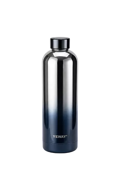 custom insulated stainless steel water bottle mirror gradient finish laser engraved logo