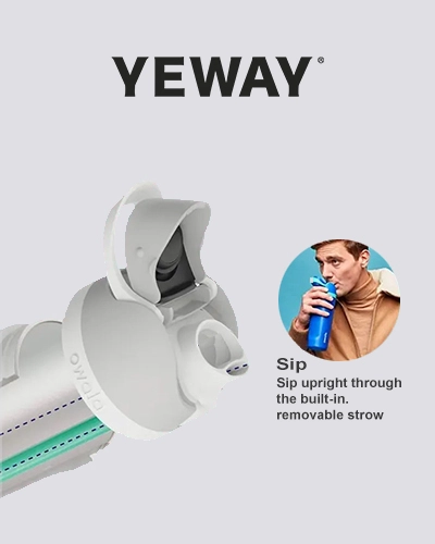 Integrated Straw Drinking FreeSip Water Bottle OEM Custom Stainless Steel Hydration Bottle