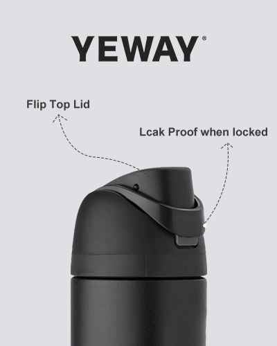 Leakproof Locking FreeSip Water Bottle Lid System for Travel and Wholesale Drinkware Brands
