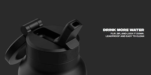 Leakproof magnetic water bottle with one-hand flip lid hydration system for daily use
