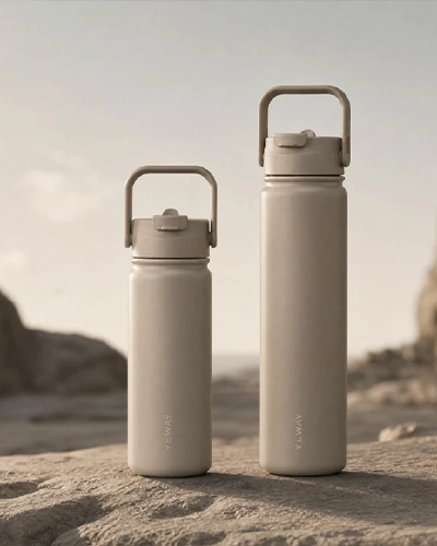 minimalist design insulated stainless steel water bottle with handle