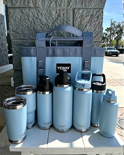 OEM insulated stainless steel water bottle collection with multiple sizes