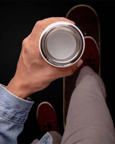 Optional ceramic coated interior for insulated coffee mugs and specialty coffee collections