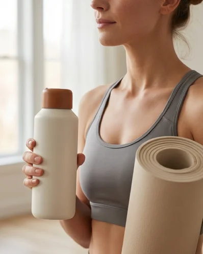 Efficient YW-11 one-click opening bottle used during cycling activities.