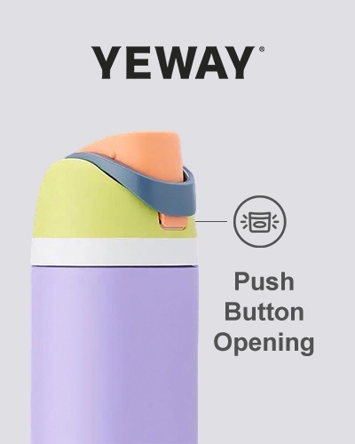 Push Button FreeSip Water Bottle Lid Design OEM Custom Leakproof Stainless Steel Bottle