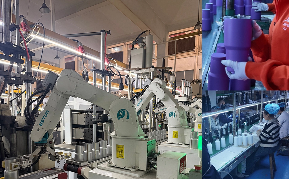 Stainless steel water bottle mass production and quality control inspection