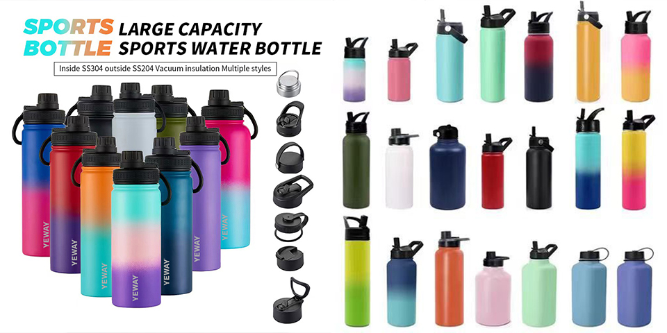 Stainless steel water bottle with Multi functional Lid
