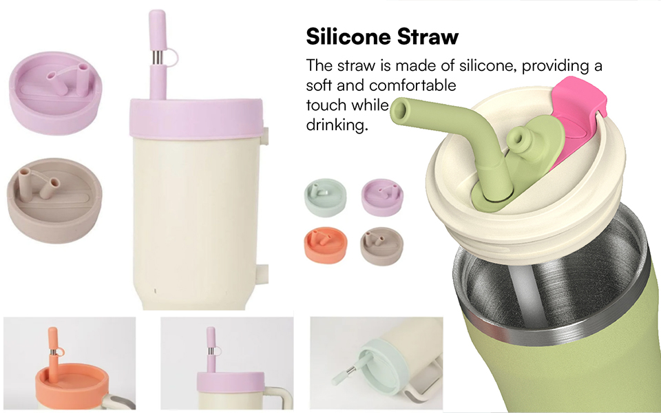 Leak Proof silicone straw Tumbler Lid