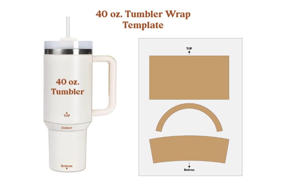 What size sublimation paper for a 40 oz tumbler