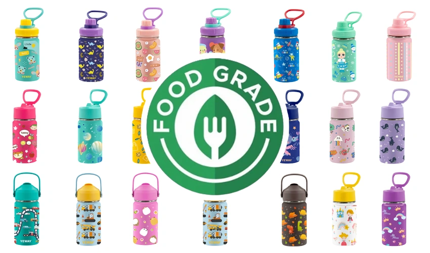 YEWAY Food-Grade Stainless Steel Certification Kids Water Bottles