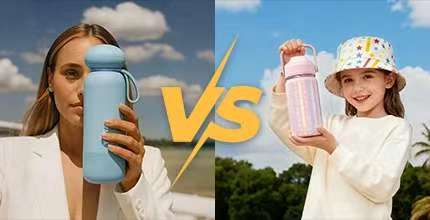 Kids vs. Adult Stainless Steel Water Bottles