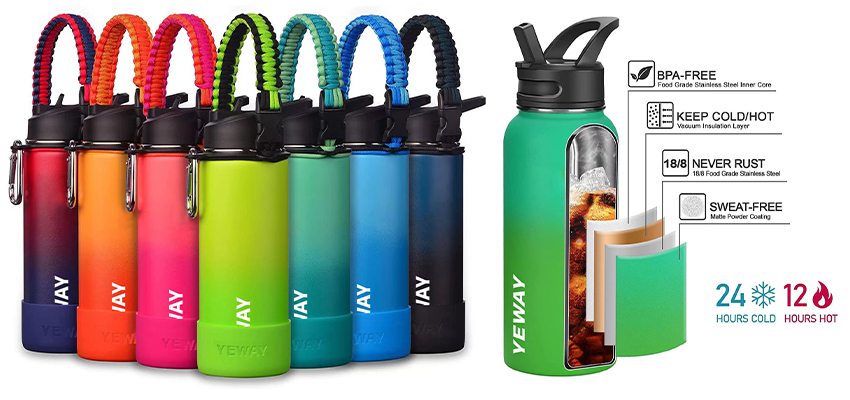 custom BPA-free, reusable stainless steel insulated water bottle