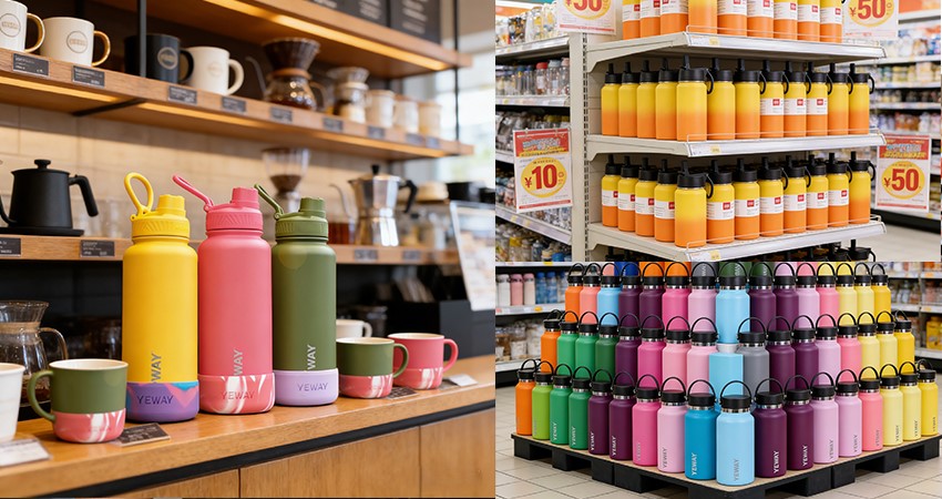 Retailers wholesale spray coated double walled stainless steel insulated water bottles