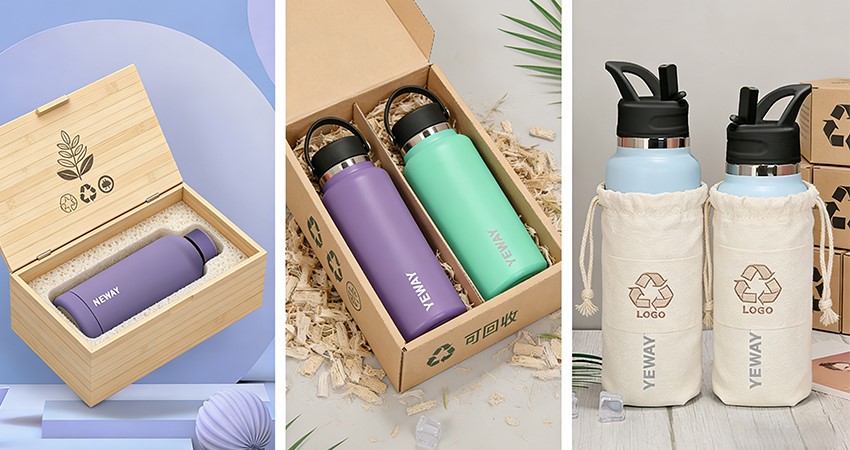Reusable stainless steel water bottle eco friendly packaging