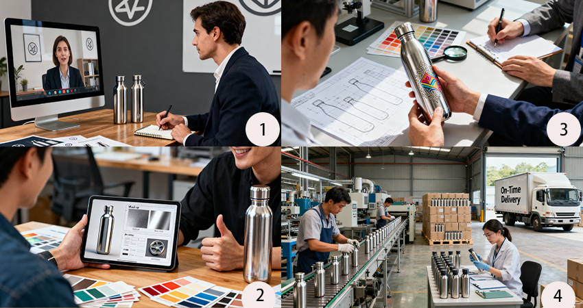 YEWAY custom stainless steel water bottle Process