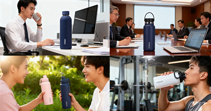 custom stainless steel water bottle for offices gyms and travel