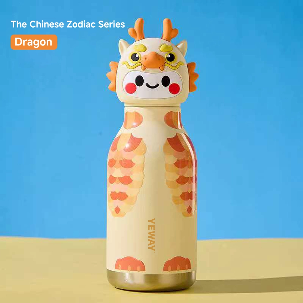 Dragon head stainless steel zodiac vacuum flask