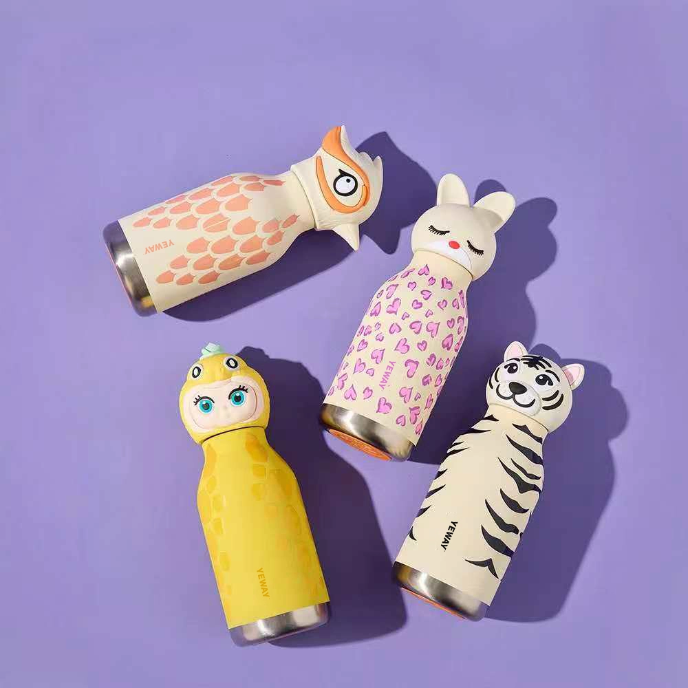 Detail close-up of squishy silicone topper for zodiac water bottle