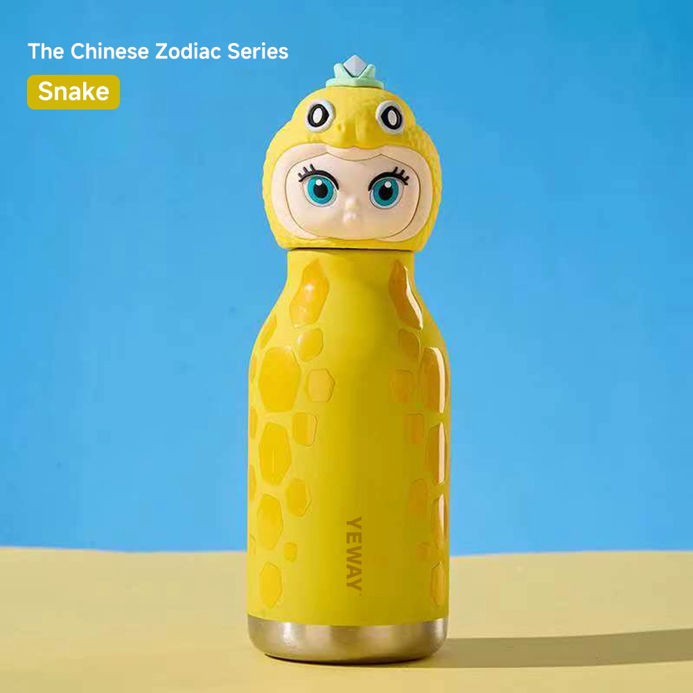 Snake head animal design insulated water bottle