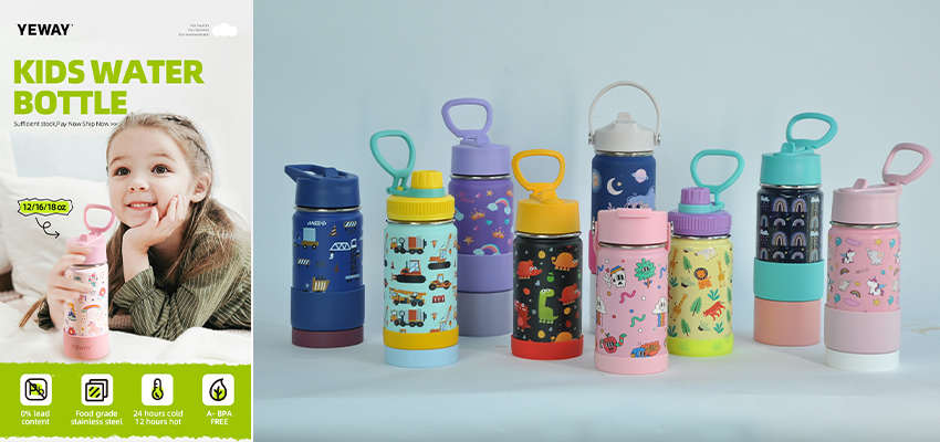 yeway kids stainless steel water bottles