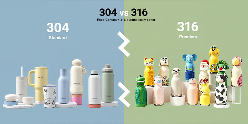 304 vs 316 stainless steel food contact drinkware