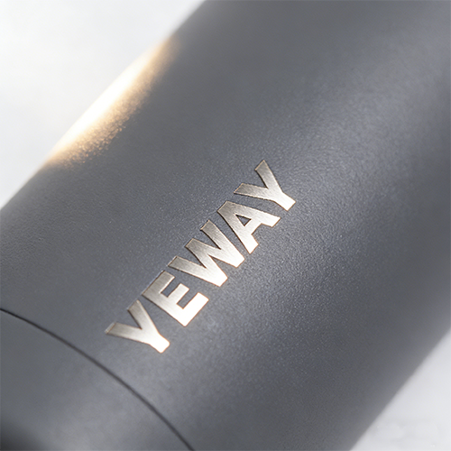 Professional custom logo printing on narrow mouth water bottles using laser engraving and silk screen for bulk branding