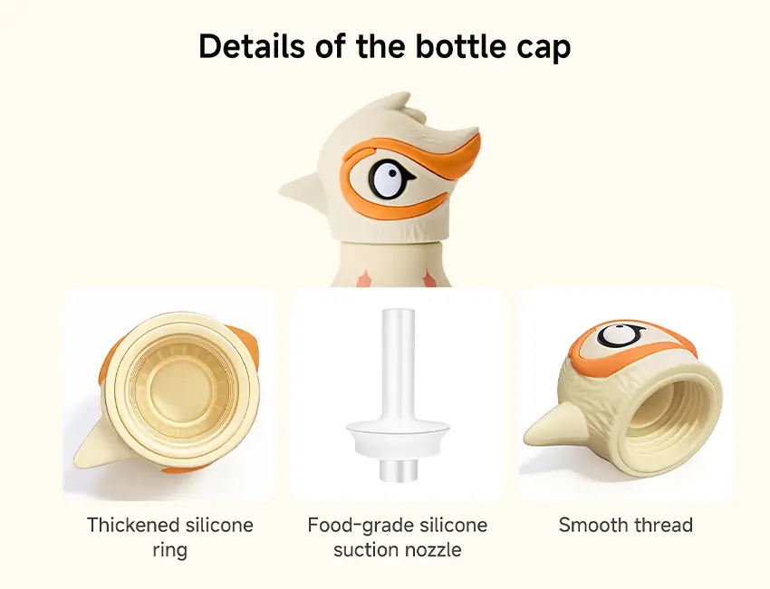 food grade silicone seal and 3D animal lid details