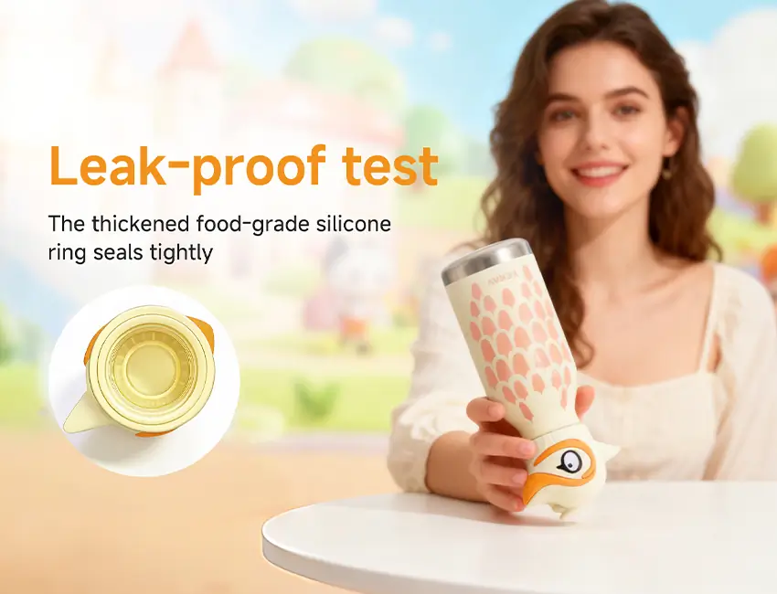 leak-proof test for custom vacuum flask with 3D lid