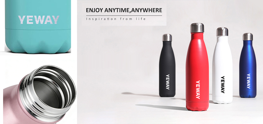 Close-up detail of a crisp laser-engraved logo on a matte-finished professional enterprise water bottle