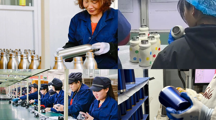 Skilled inspector performing final OQC check for seal integrity and branding clarity.