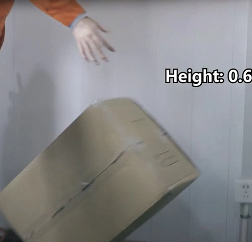 Mandatory drop impact and durability test for travel water bottles before shipping.