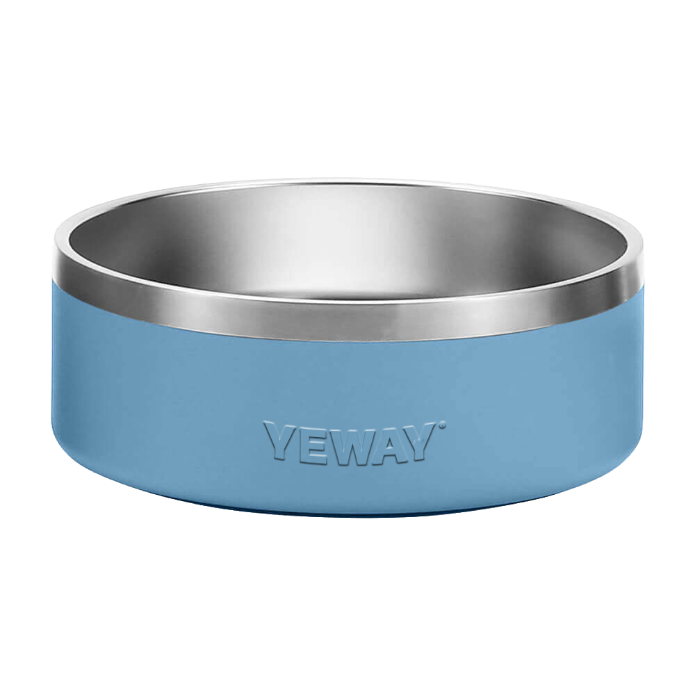 Custom embossed stainless steel pet water bottles featuring durable 18/8 food-grade material.