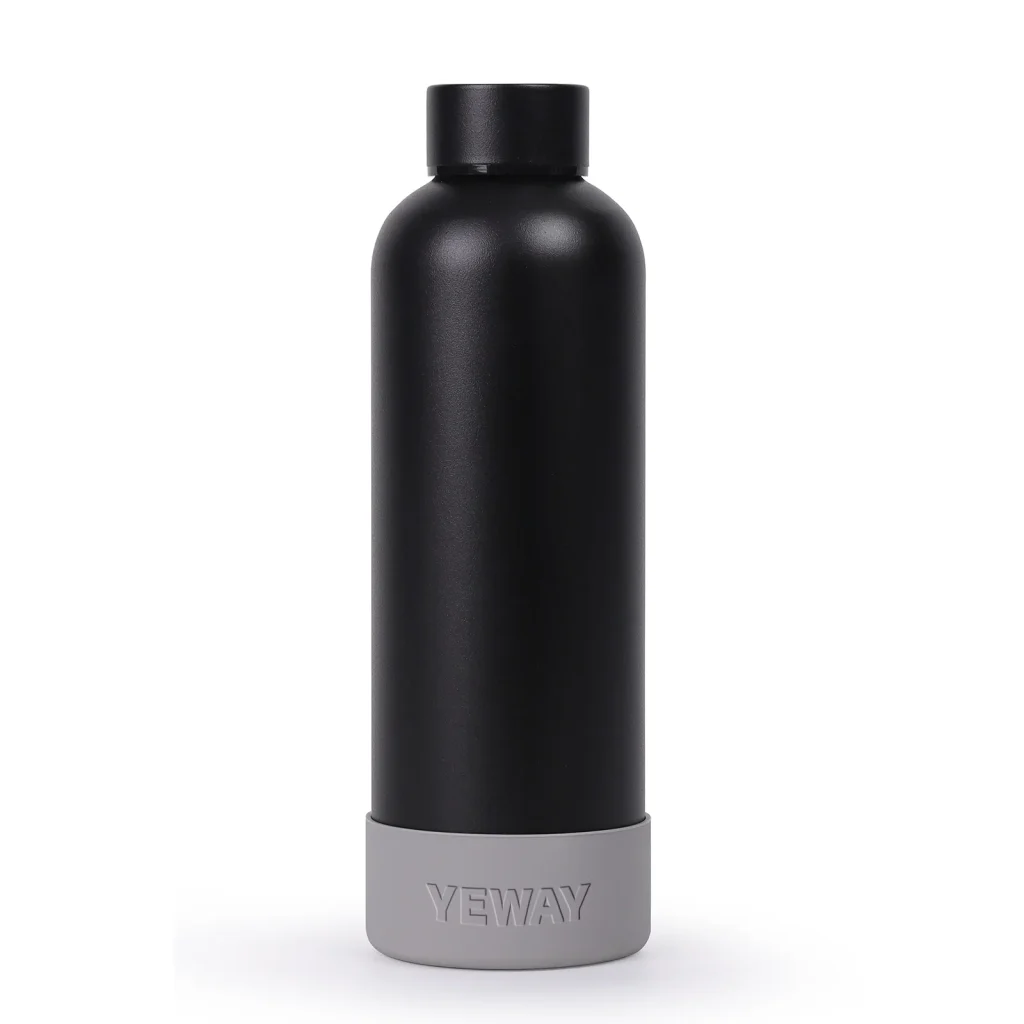 Minimalist custom water bottle design with sleek architectural lines for premium branding.
