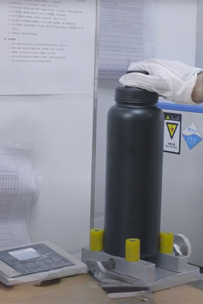 Pressure seal verification for vacuum sealed bottle lids with pressure tested caps ensuring zero leakage