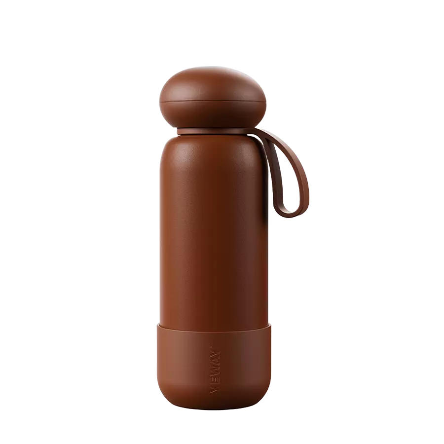 insulated stainless steel bottle with silicone handle pebble lid OEM supplier