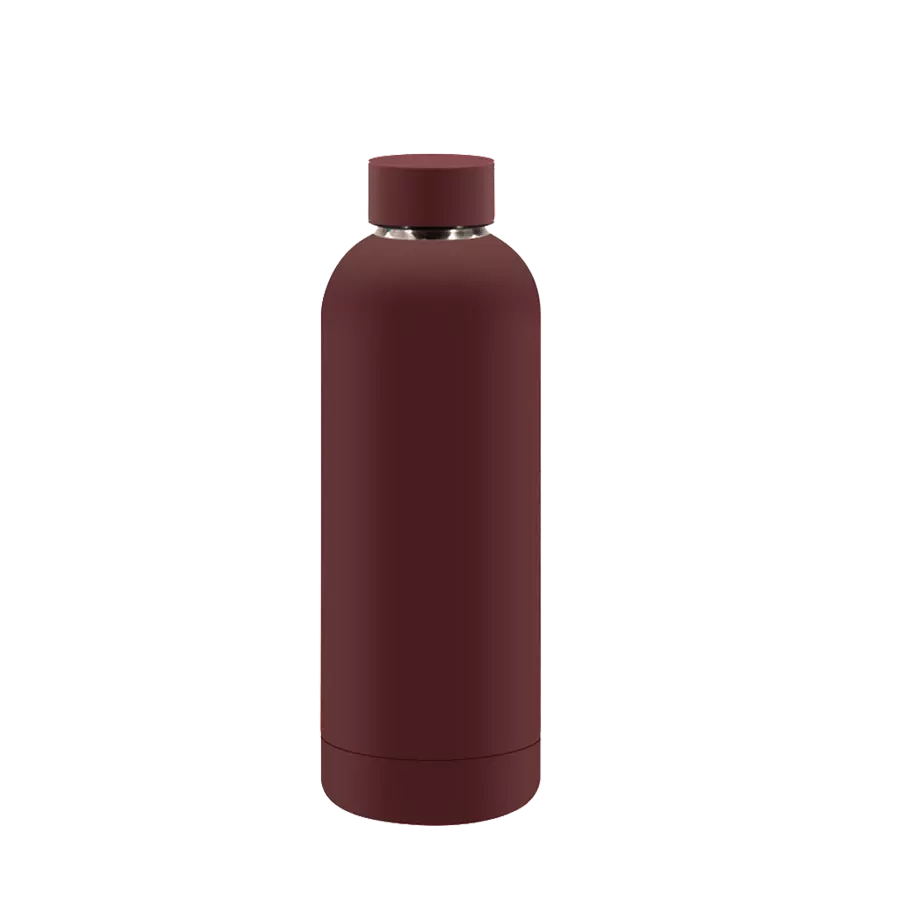 narrow mouth rubber coated stainless steel water bottle 30 colors OEM factory