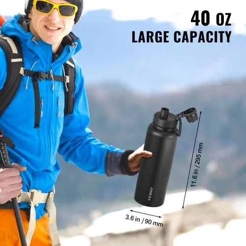 Portable large-capacity insulated water bottle designed for commuting and travel