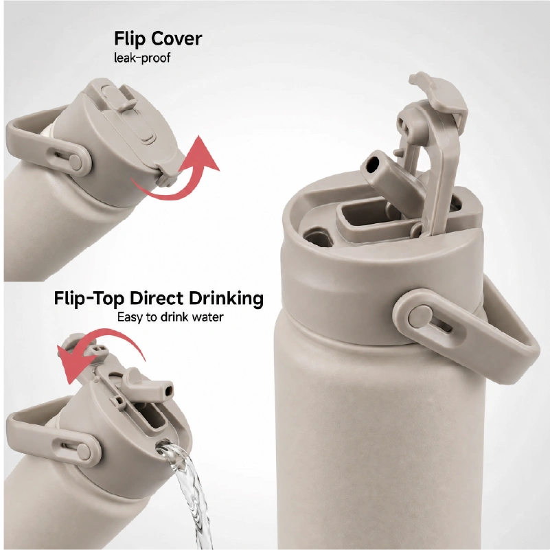 Flip top lid insulated water bottle stainless steel OEM YW-B02 for wholesale market